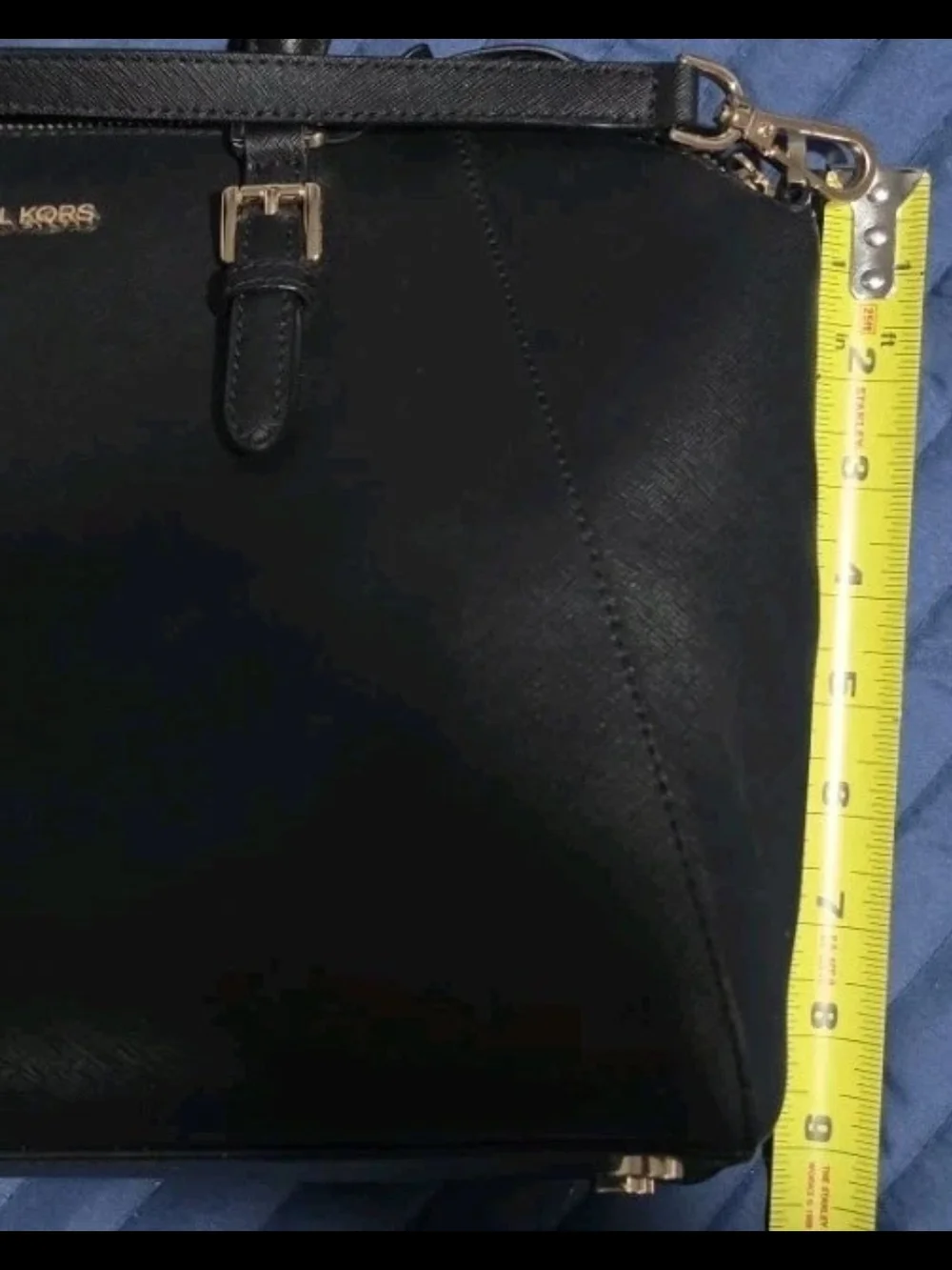 Michael Kors Ciara Large Satchel black Saffiano leather with gold-tone hardware